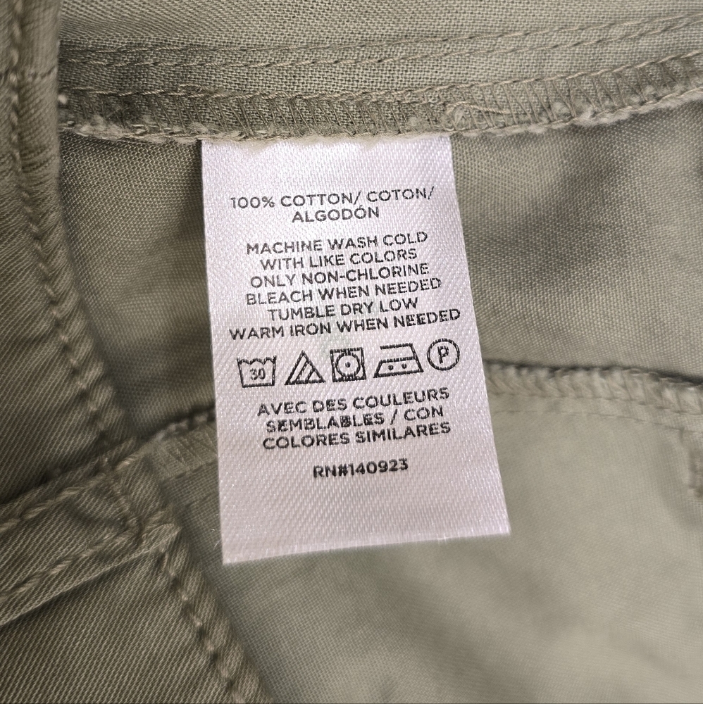 Loft Poplin Wide Leg Pants Green Size 8P - Picture 6 of 9